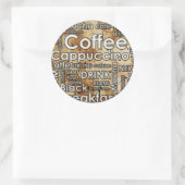 Kaffee 4 Aufkleber, glänzend, 3 Zoll (Blatt 6) Runder Aufkleber (Tasche)