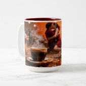 Kaffee 7 Liebe Zweifarbige Tasse (Vorderseite Links)