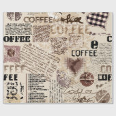 Kaffee. Abstraktes Kaffeemuster auf braunem Hinter Geschenkpapier (Flach)