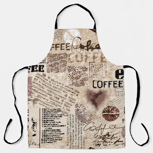 Kaffee. Abstraktes Kaffeemuster auf braunem Hinter Schürze (Vorderseite)