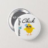 Kaffee Addict Chick Button (Vorne & Hinten)