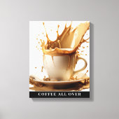KAFFEE ALLE ÜBER Stretchierte Leinwand Print (Vorderseite)