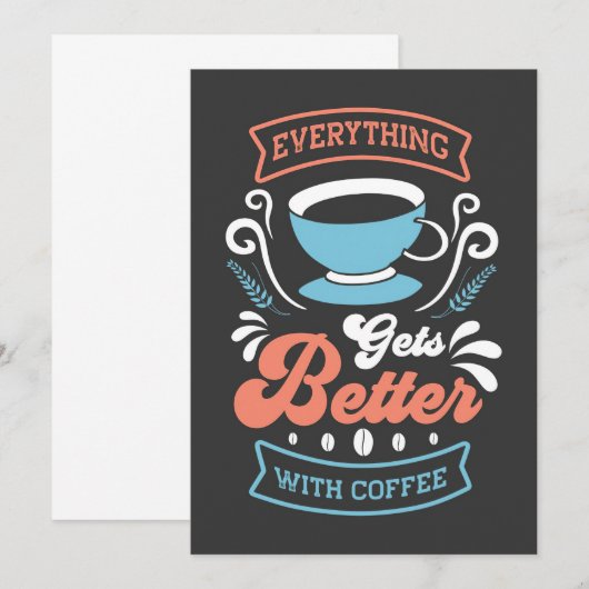 Kaffee alles wird mit Kaffee besser Einladung (Vorne/Hinten)