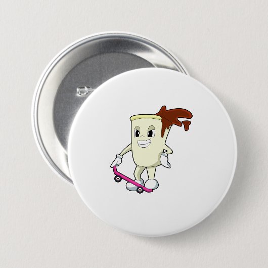 Kaffee als Skater mit Skateboard Button (Vorne & Hinten)