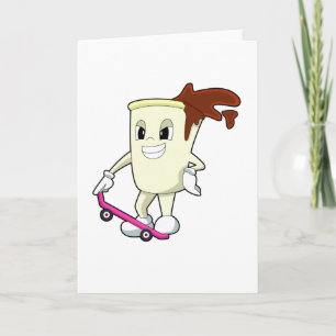 Kaffee als Skater mit Skateboard Karte