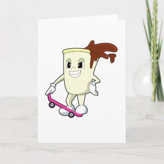 Kaffee als Skater mit Skateboard Karte (Vorderseite)