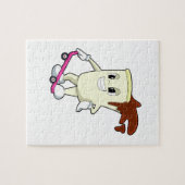 Kaffee als Skater mit Skateboard Puzzle (Horizontal)