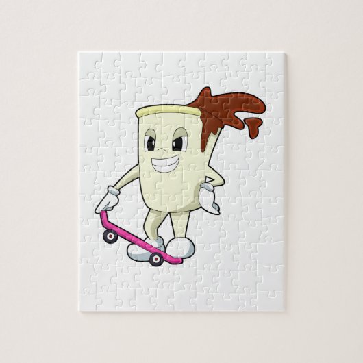 Kaffee als Skater mit Skateboard Puzzle (Vertikal)