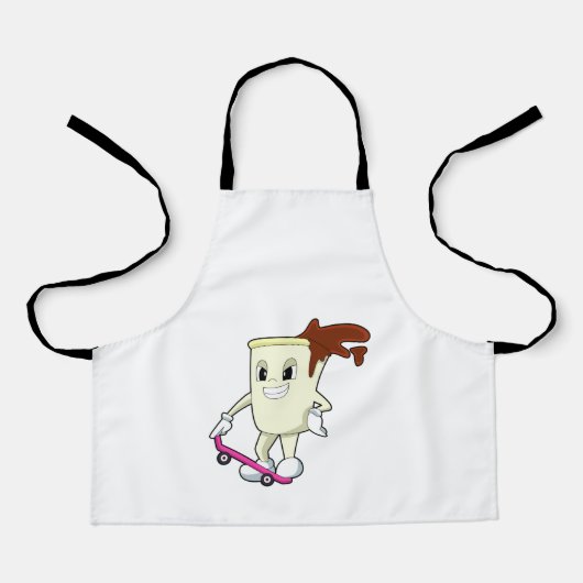 Kaffee als Skater mit Skateboard Schürze (Vorderseite)