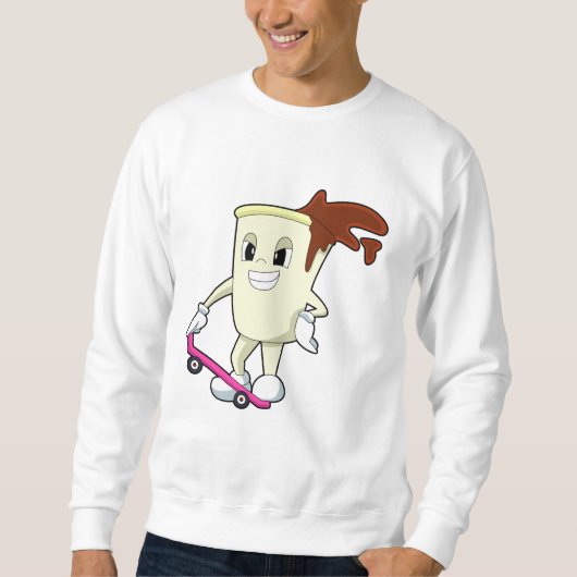 Kaffee als Skater mit Skateboard Sweatshirt (Vorderseite)