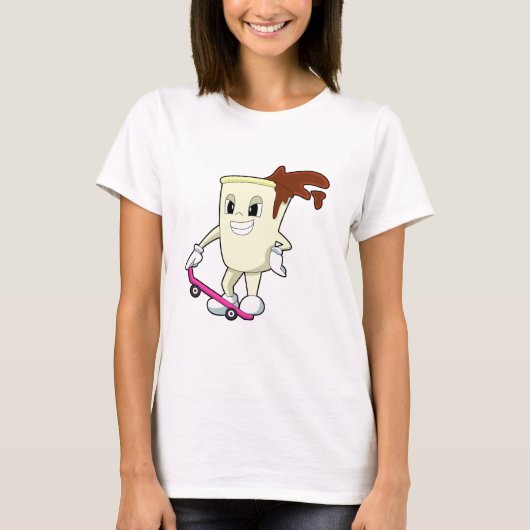 Kaffee als Skater mit Skateboard T-Shirt (Vorderseite)