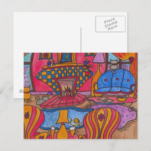 Kaffee am Feuer Postkarte (Vorne/Hinten)