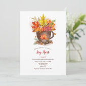 Kaffee am Herbsttag Einladung (Stehend Vorderseite)