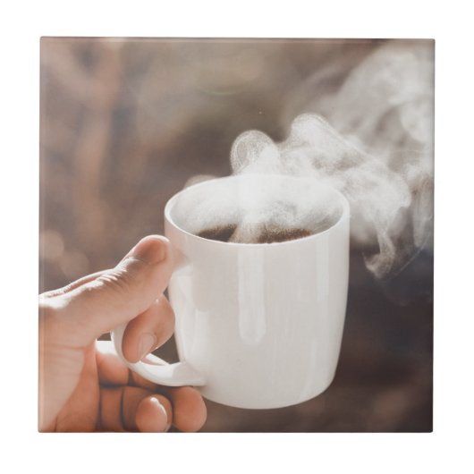 Kaffee am Morgen Fliese (Vorderseite)