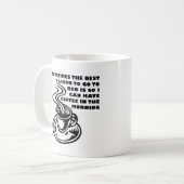 Kaffee am Morgen Funny Mug Kaffeetasse (Vorderseite Links)