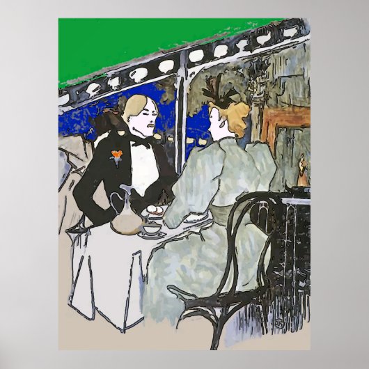 Kaffee am Morgen, Text hinzufügen, Drucken Poster (Vorne)