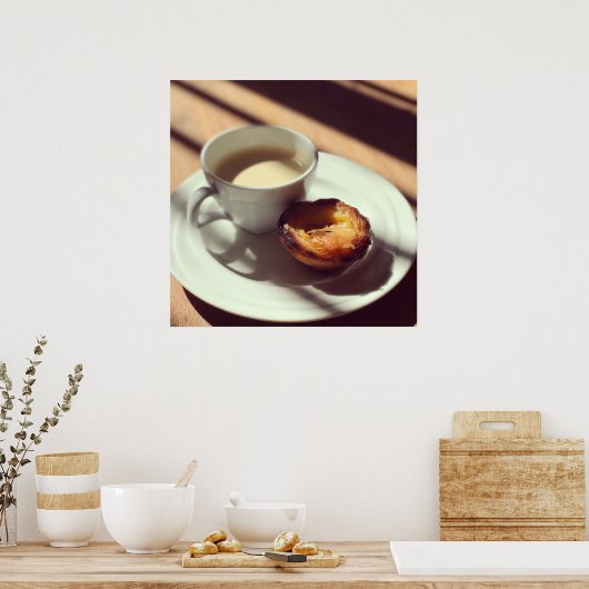 Kaffee am Morgen und portugiesischer Tee Poster (Küche)