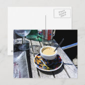 Kaffee am Strand von Normandy Postkarte (Vorne/Hinten)