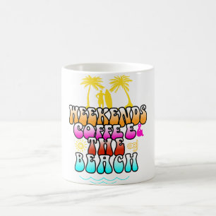 Kaffee am Wochenende und der Strand Kaffeetasse