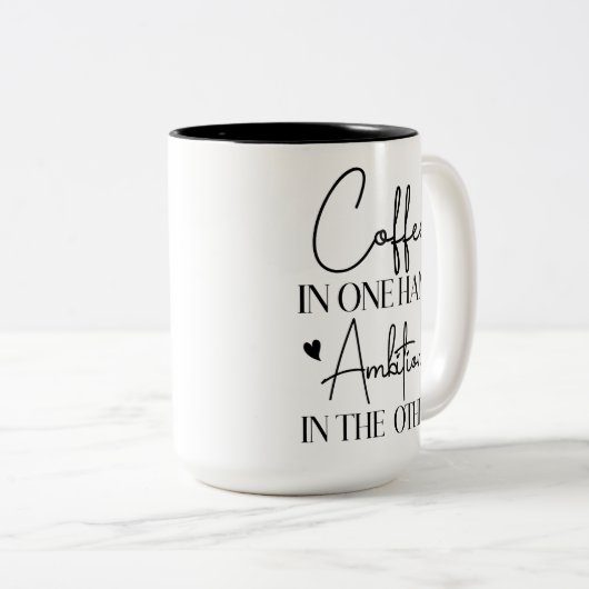 Kaffee & Ambition - Empowerment für Kaffeeliebhabe Zweifarbige Tasse (VorderseiteRechts)