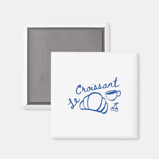 Kaffee & Amp; Croissant French Retro Graphic Vinta Magnet (Vorderseite/Rückseite)
