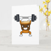 Kaffee an Strandtraining mit Barbell Karte (Gelbe Blume)