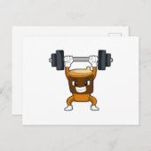 Kaffee an Strandtraining mit Barbell Postkarte (Vorne/Hinten)