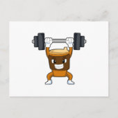 Kaffee an Strandtraining mit Barbell Postkarte (Vorderseite)