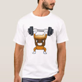 Kaffee an Strandtraining mit Barbell T-Shirt (Vorderseite)