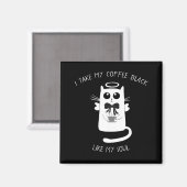 Kaffee Angel Cat Magnet (Vorderseite/Rückseite)