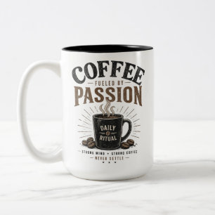 Kaffee, angetrieben von Leidenschaft, tägliches Ri Zweifarbige Tasse