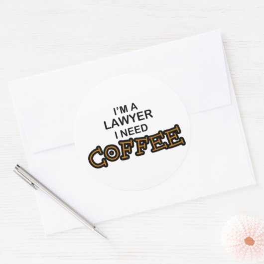 Kaffee - Anwalt Runder Aufkleber (Umschlag)