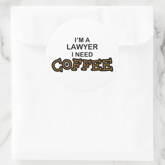 Kaffee - Anwalt Runder Aufkleber (Tasche)