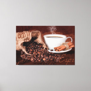 Kaffee-Aroma-Aquarell-Druck-Wand-Kunst Leinwanddruck