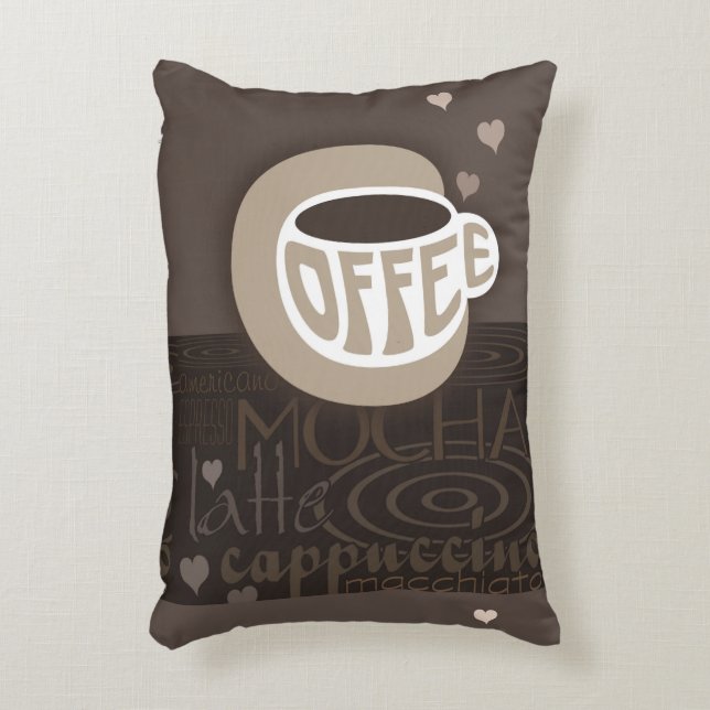Kaffee Art Accent Pillow Zierkissen (Vorderseite(Vertikal))