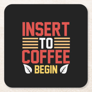 Kaffee Art Beilage zum Kaffee Beginnen Rechteckiger Pappuntersetzer
