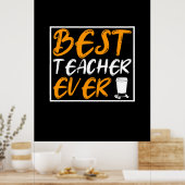 Kaffee Art Best Teacher jemals Poster (Küche)