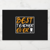 Kaffee Art Best Teacher jemals Schaumweinetikett (Einzelnes Label)