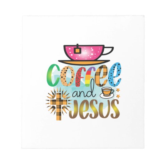 Kaffee Art Coffee und Jesus Notizblock (Vorderseite)