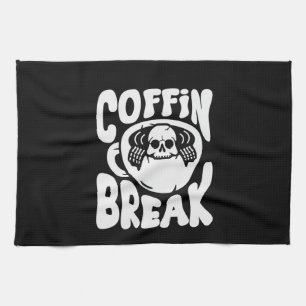 Kaffee Art Coffin Break Geschirrtuch