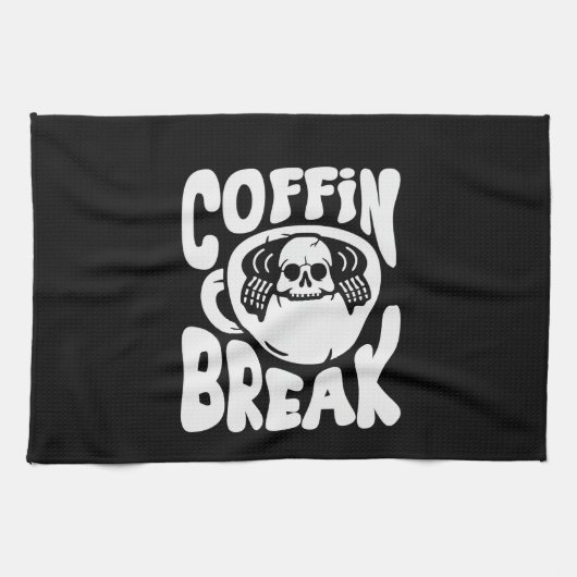 Kaffee Art Coffin Break Geschirrtuch (Horizontal)
