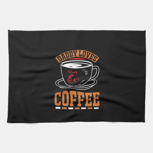 Kaffee Art Daddy Lieben Kaffee Geschirrtuch (Horizontal)