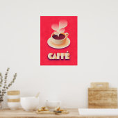 Kaffee Art Deco Red Poster (Küche)