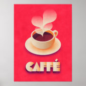 Kaffee Art Deco Red Poster (Vorne)