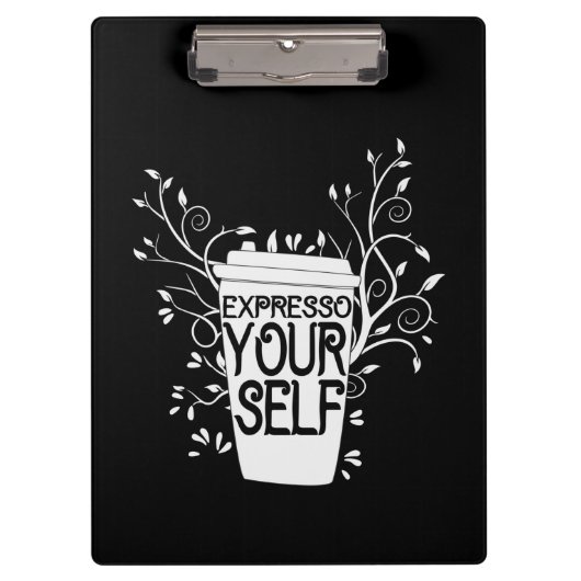 Kaffee Art Expresso Klemmbrett (Vorderseite)