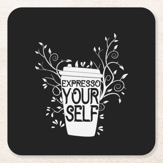 Kaffee Art Expresso Rechteckiger Pappuntersetzer (Vorderseite)