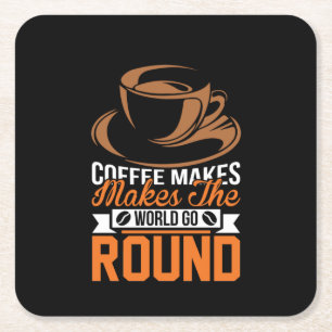 Kaffee-Art-Kaffee macht Welt Rechteckiger Pappuntersetzer