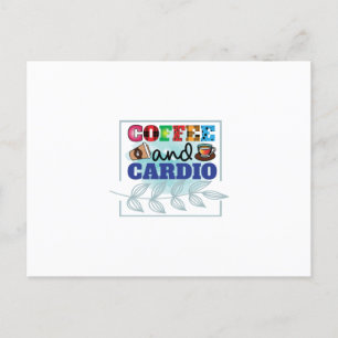 Kaffee Art Kaffee und Cardio Postkarte