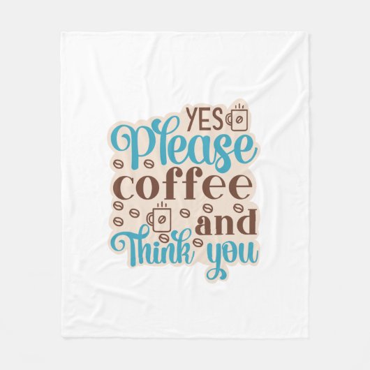 Kaffee Art Kaffee und denken Sie Fleecedecke (Vorderseite)