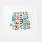 Kaffee Art Kaffee und denken Sie Fleecedecke (Vorderseite (Horizontal))